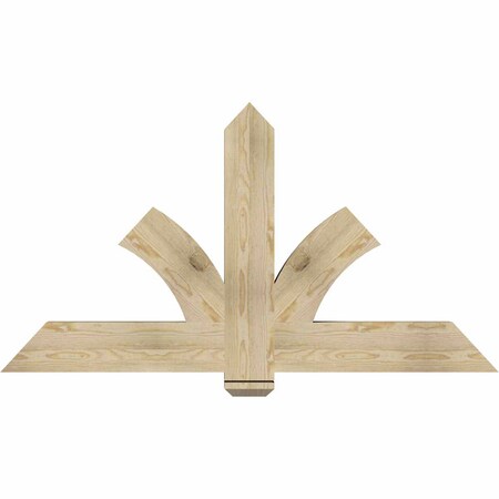 Ekena Millwork Redmond Rough Sawn Timber Gable Bracket, Douglas Fir, 60"W x 32"H x 4"D x 6"F, 13/12 Pitch GBW060X32X0406RED00RDF